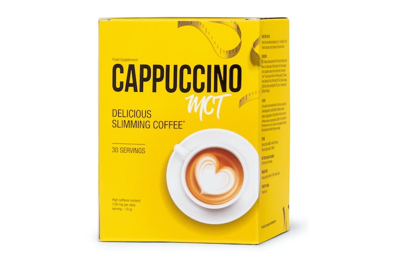 Cappucino MCT 4 a yellow and black box.