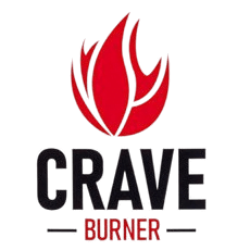 Crave Burner 1 crave burner logo red flame a black letters.