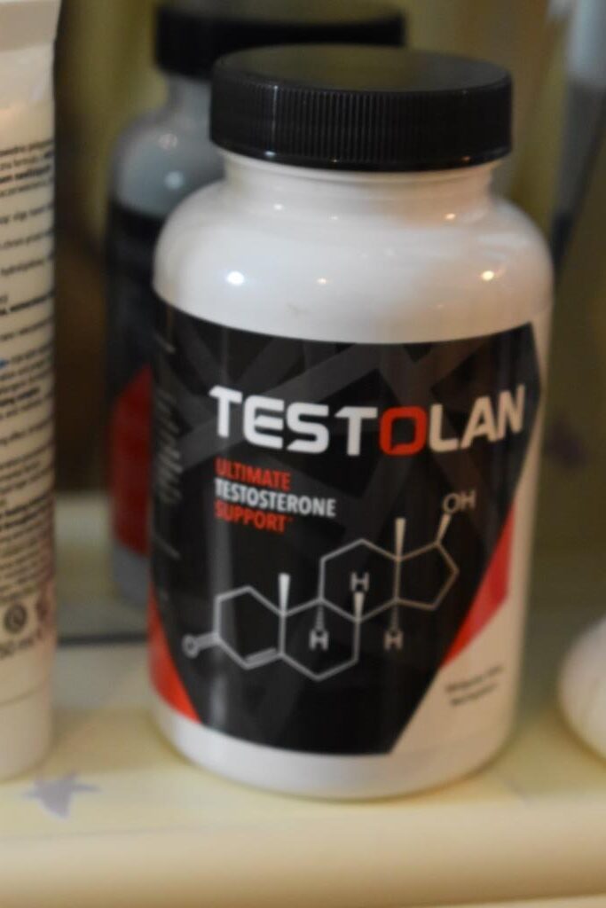 Testoslan 13 a bottle of pills.