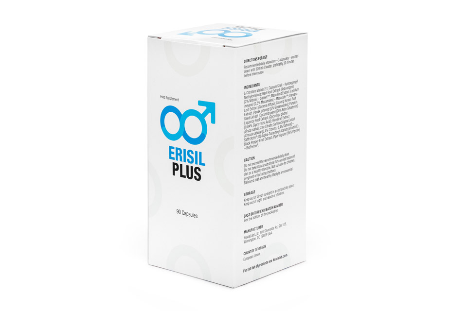 Erisil Plus 7 blue and white box with blue lettering