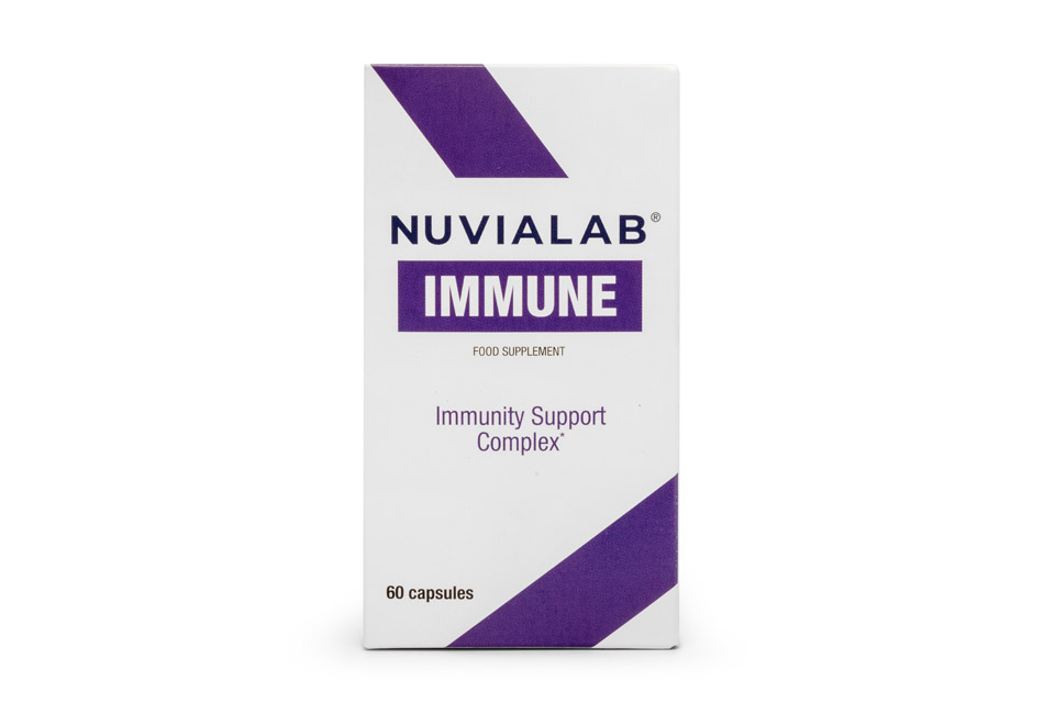Immunological System 3 medicine packaging with white sticker and lilac letters