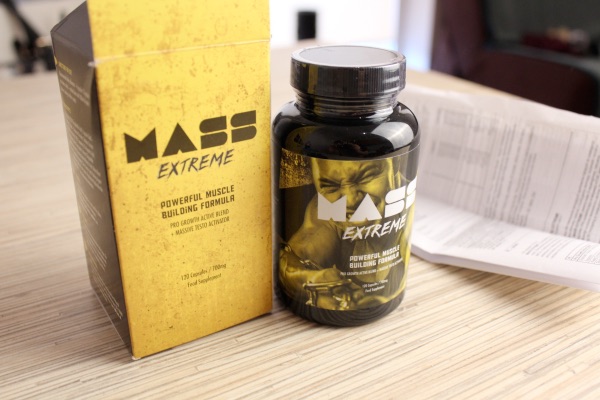 Mass Extreme 10 Yellow medicine packaging box with black letters
