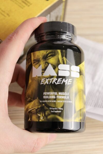 Mass Extreme 9 Yellow medicine packaging box with black letters