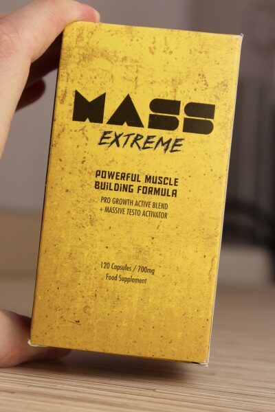 Mass Extreme 7 Yellow medicine packaging box with black letters
