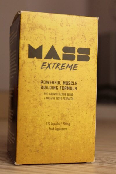 Mass Extreme 6 Yellow medicine packaging box with black letters