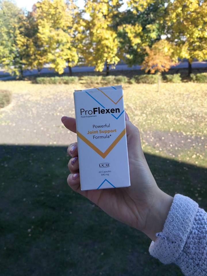 ProFlexen 10 orange white medicine packaging and black letters