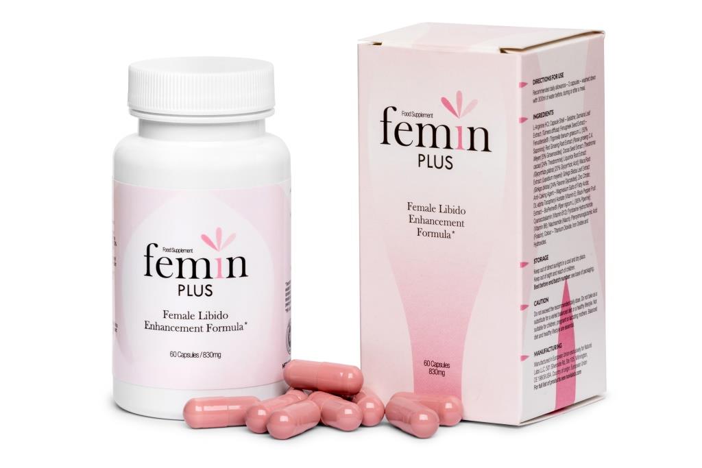 Female Libido 6 white and pink box and packaging with black letters