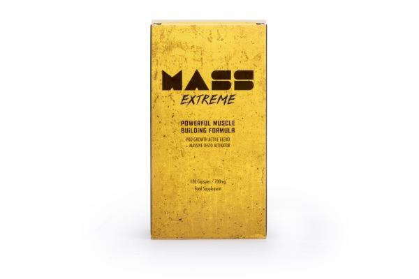Mass Extreme 2 Yellow medicine packaging box with black letters