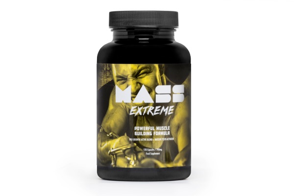 Mass Extreme 3 blck medicine packaging box with white letters