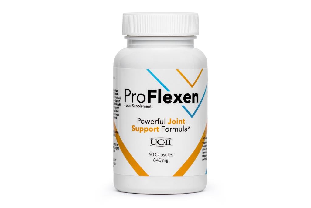 ProFlexen 5 orange white medicine bottle and black letters
