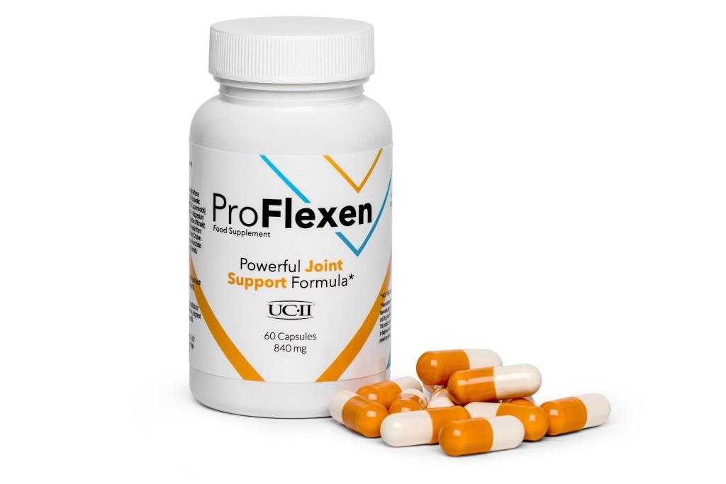 ProFlexen 6 orange white medicine bottle and black letters